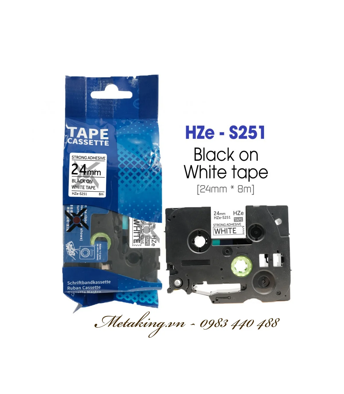 Nhãn HZe-SE5 (TZe-SE5), 24mm X 8m, Chữ đen - nền trắng | AIMO Việt Nam