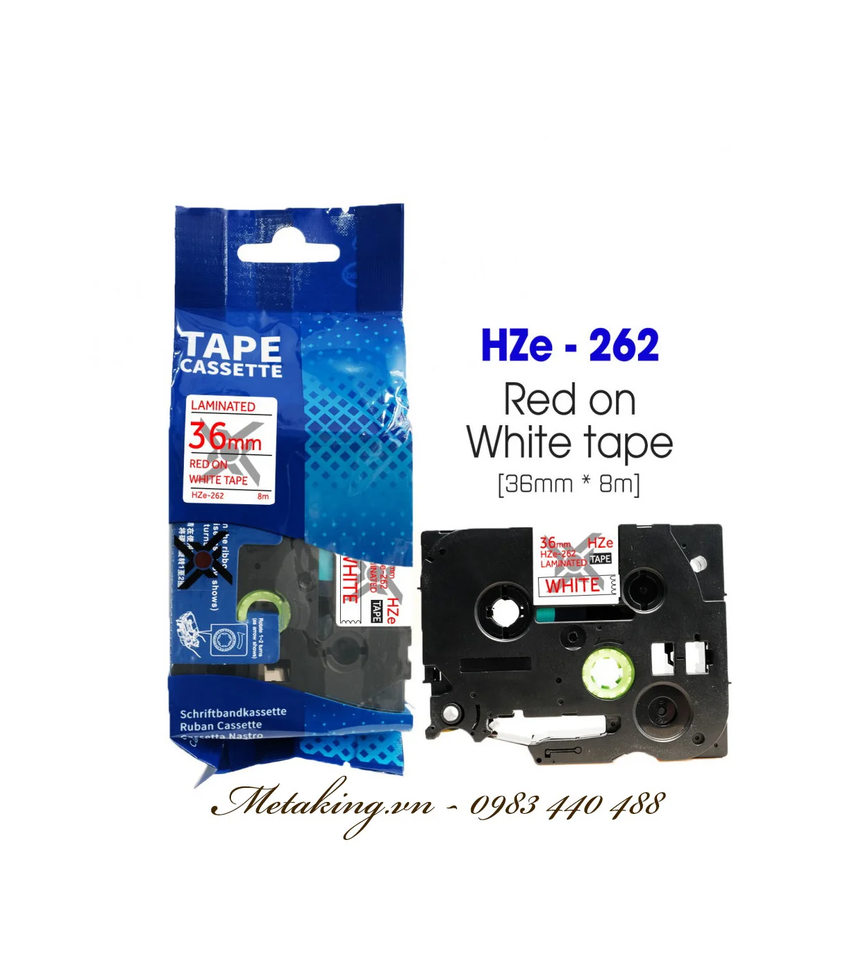 Nhãn HZe-262 (TZe-262), 36mm X 8m, Chữ đỏ - nền trắng | AIMO Việt Nam