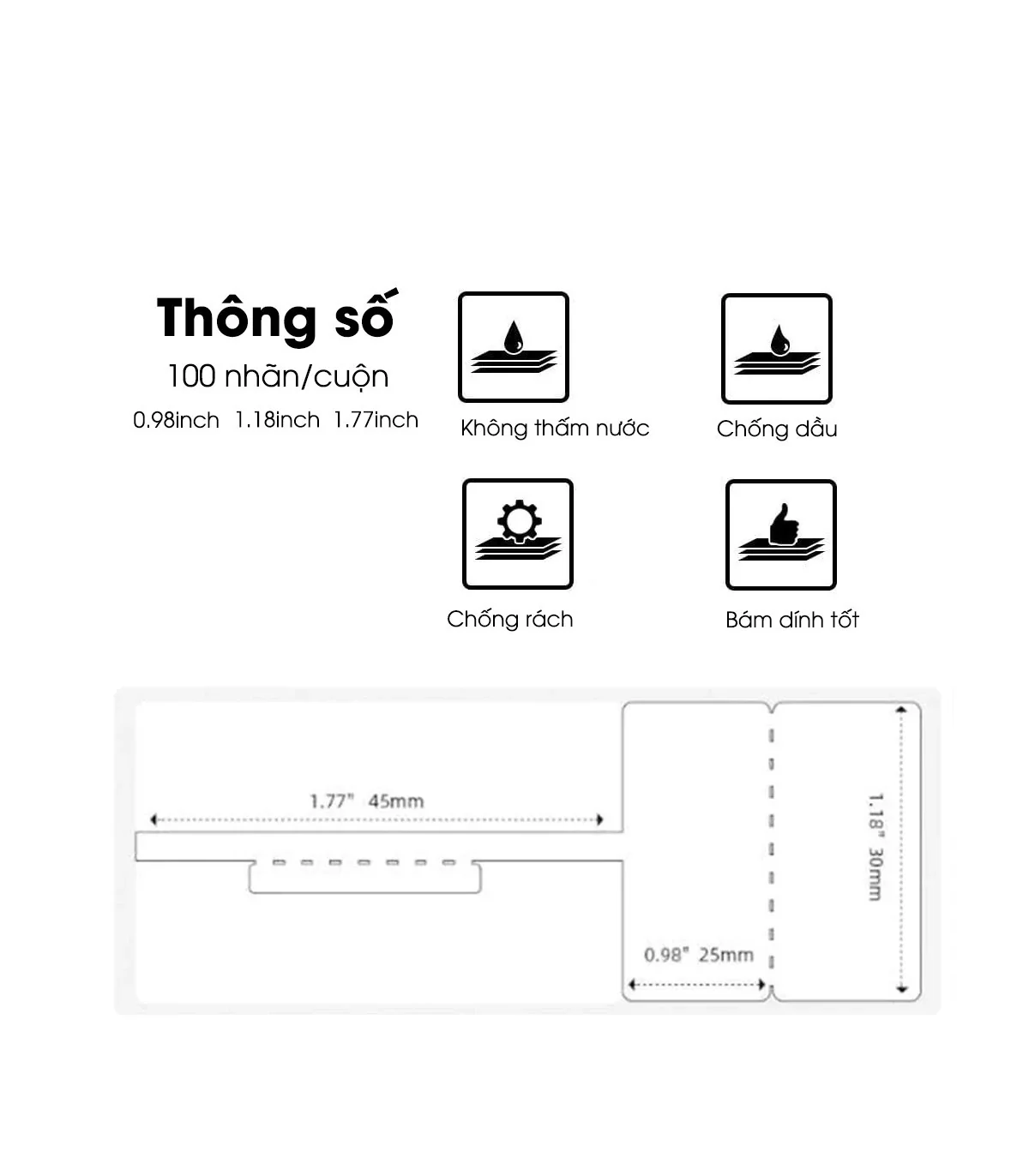 Nhãn Trang Sức 25 X 30mm, Màu Trắng, KTJ-T2530-45-100 | AIMO Việt Nam