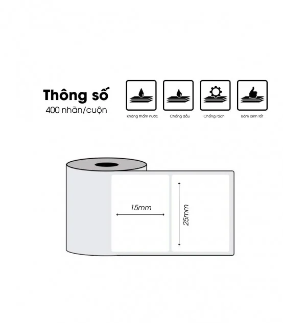Nhãn Đa Năng 25 X 15mm, KT-2515-400 | AIMO Việt Nam