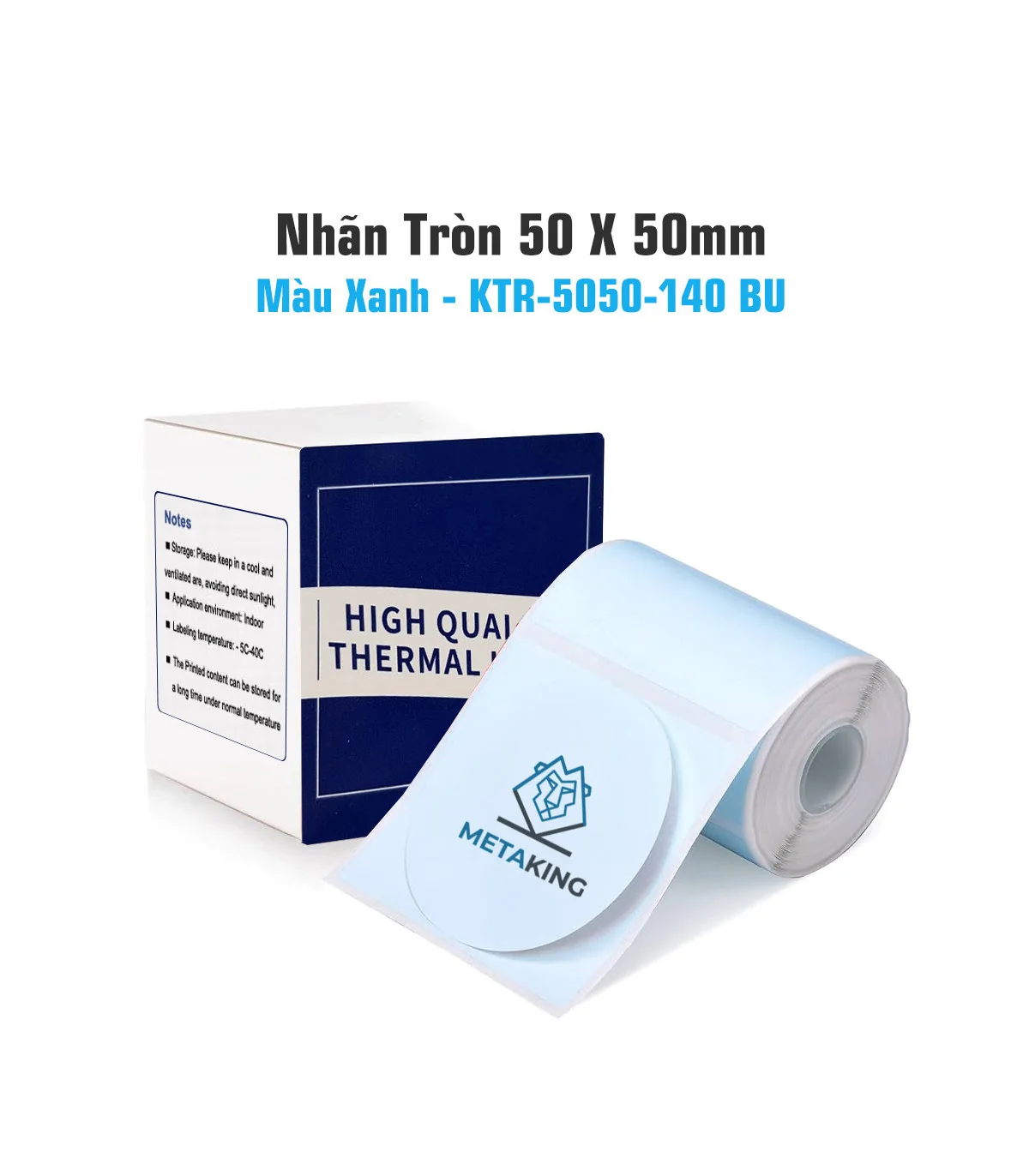 Nhãn Tròn 50 X 50mm, Màu Xanh, KTR-5050-140BU | AIMO Việt Nam