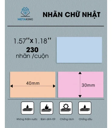 Nhãn Đa Năng 40 X 30mm màu hồng, KT-4030-230PK | AIMO Việt Nam