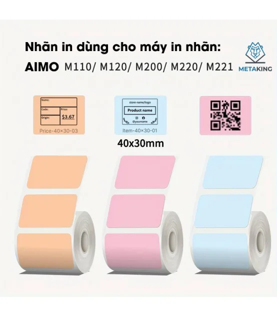 Nhãn Đa Năng 40 X 30mm màu xanh, KT-4030-230BU | AIMO Việt Nam