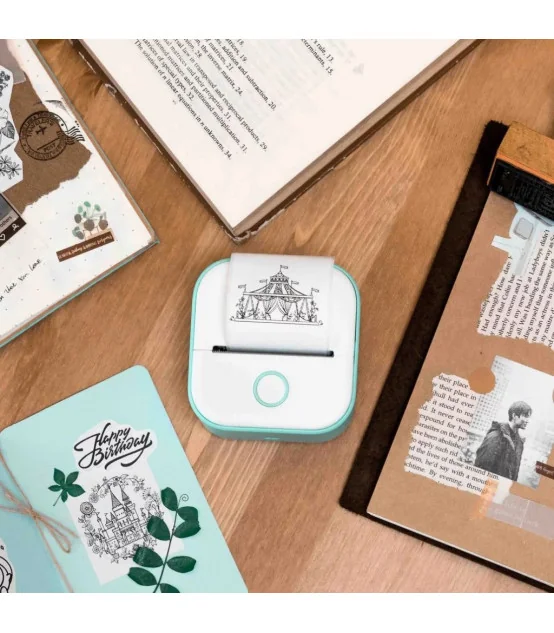 Máy in nhãn mini T02, Bluetooth, in không mực | AIMO Việt Nam