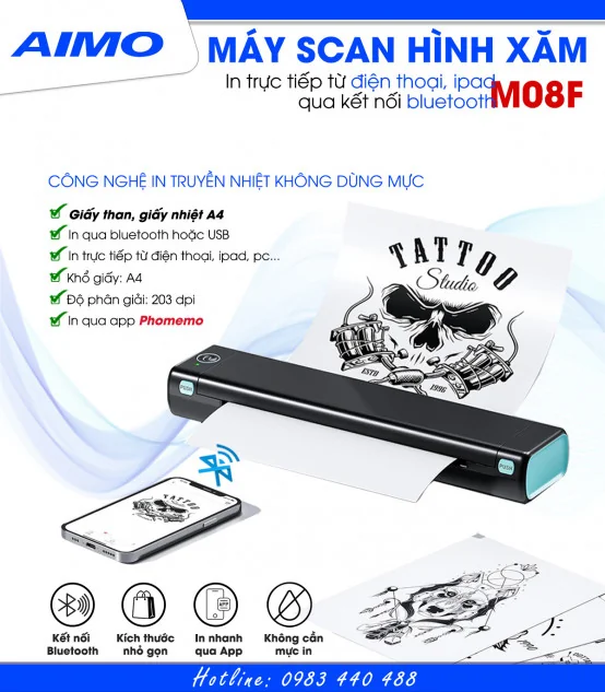 Máy Scan Hình Xăm AIMO M08F | AIMO Việt Nam