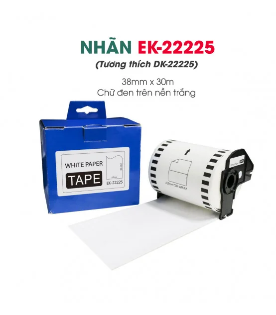 Nhãn giấy EK-22225 (DK-22225), 38mm x 30m, Trắng | AIMO Việt Nam
