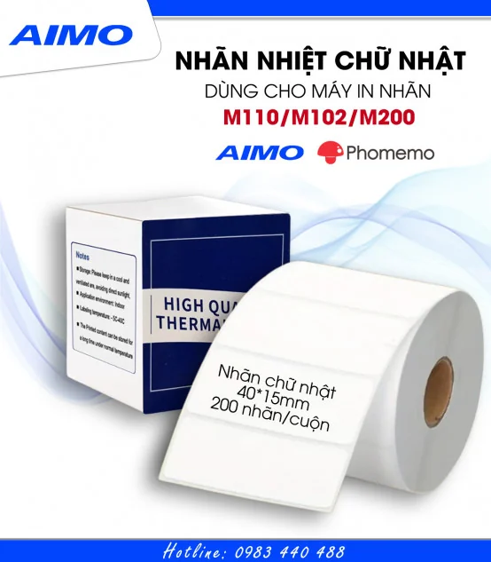 Nhãn Đa Năng 40 X 15mm, KT-4015-400 | AIMO Việt Nam