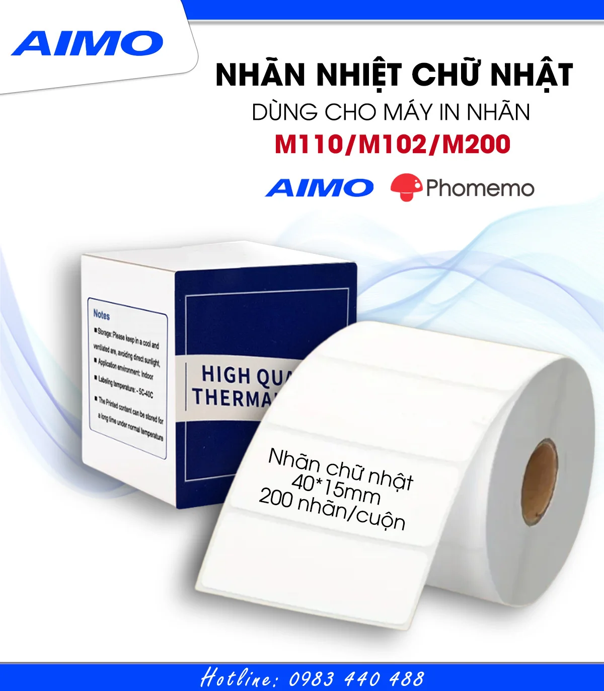 Nhãn Đa Năng 40 X 15mm, KT-4015-400 | AIMO Việt Nam