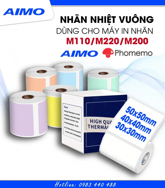 Nhãn Đa Năng 40 X 40mm, KT-4040-180 | AIMO Việt Nam
