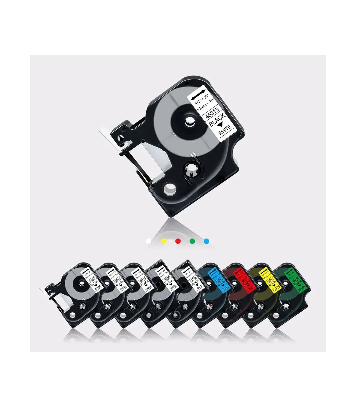 Dymo DM-A18443, [9mm x 7m], Chữ đen nền trắng | AIMO Việt Nam