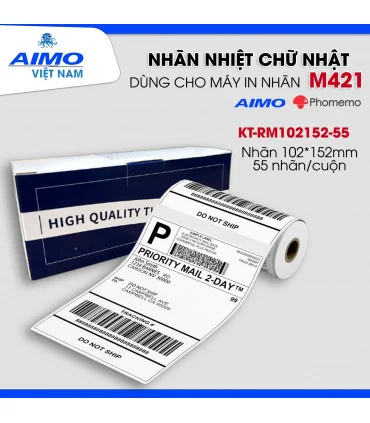 Nhãn Nhiệt 4x6 inch - 102x152mm dùng cho vận chuyển, địa chỉ, thư từ, bưu phẩm | AIMO Việt Nam