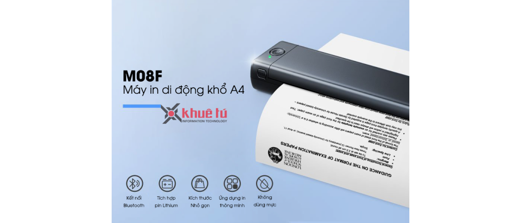 M08F - Giải pháp in khổ A4 di động không cần mực