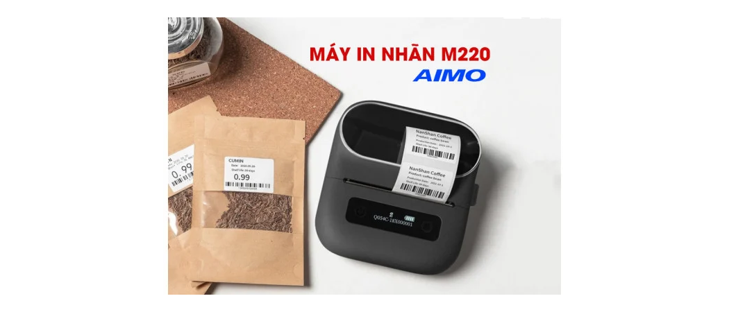 M220 Của AIMO - Máy In Nhãn Thông Tin Sản Phẩm, Đồ Handmade, Nhãn Trang Sức, Nhãn Ghi Chú...